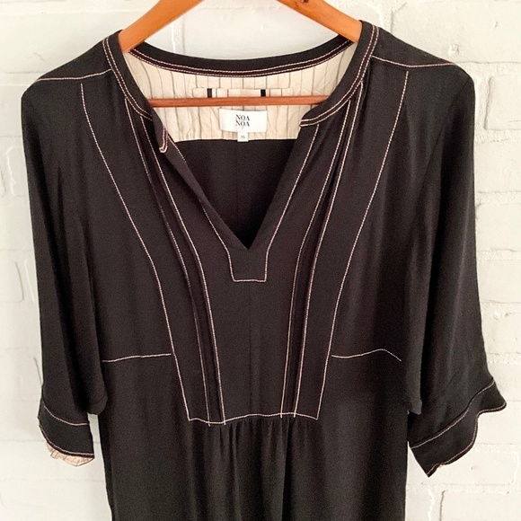 Anthropologie x Noa Noa Mini Dress Boho Relaxed fit Black Viscose Airy S - Picture 11 of 12